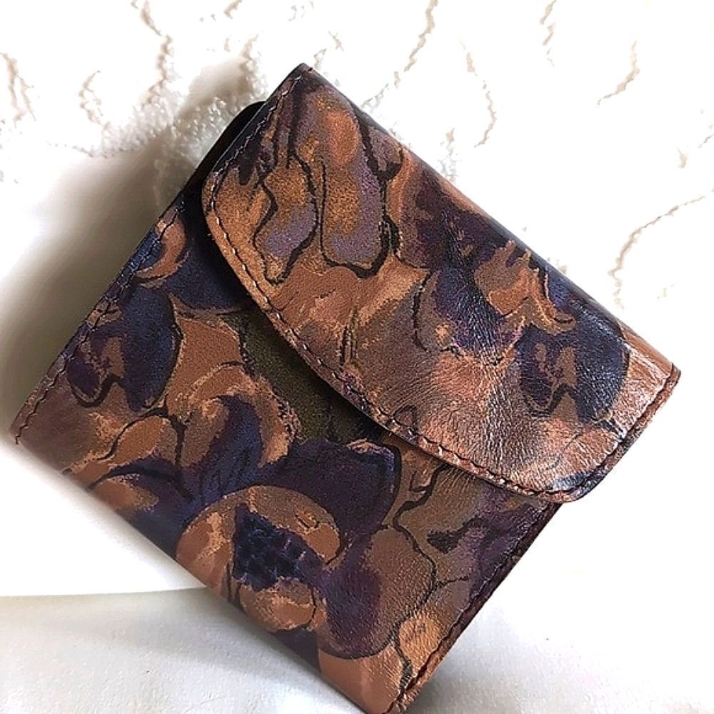 Patricia Nash Marbled Leather BiFold Wallet-  SIENNA SUNSET REITI WALLET -NWOT